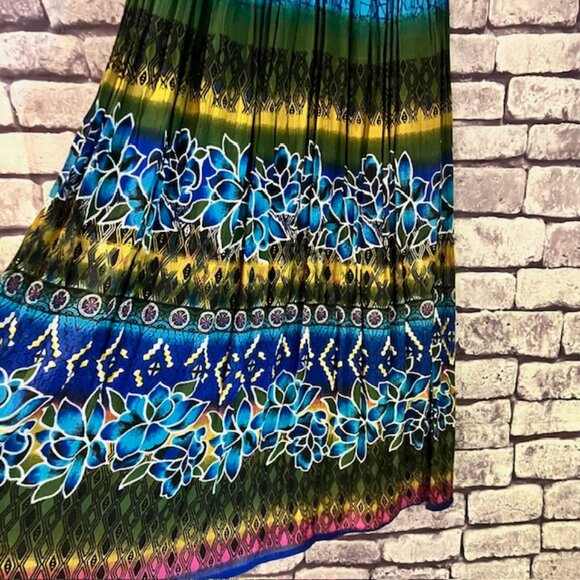 Chaudry KC Multicolored Gauzy Pleated Skirt Size M - Picture 4 of 9